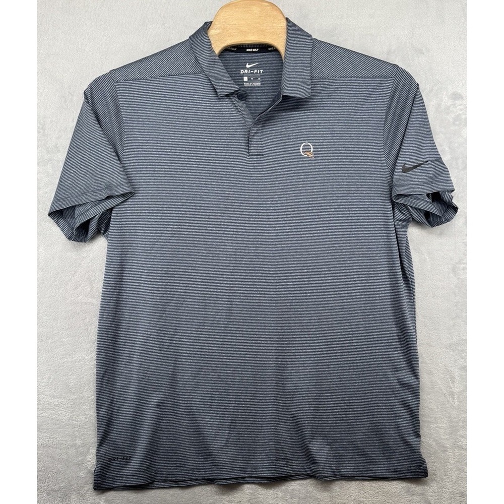 Nike Golf Quail Hollow Country Club Polo Shirt Blue Striped Men's Size XL